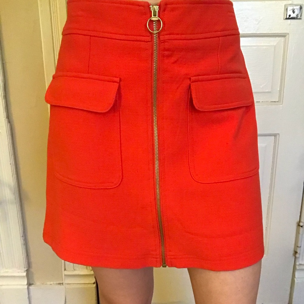 Forever 21 Coral Colored Zipper Skirt